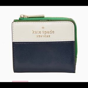 NWT Kate Spade Staci colorblock small zip wallet